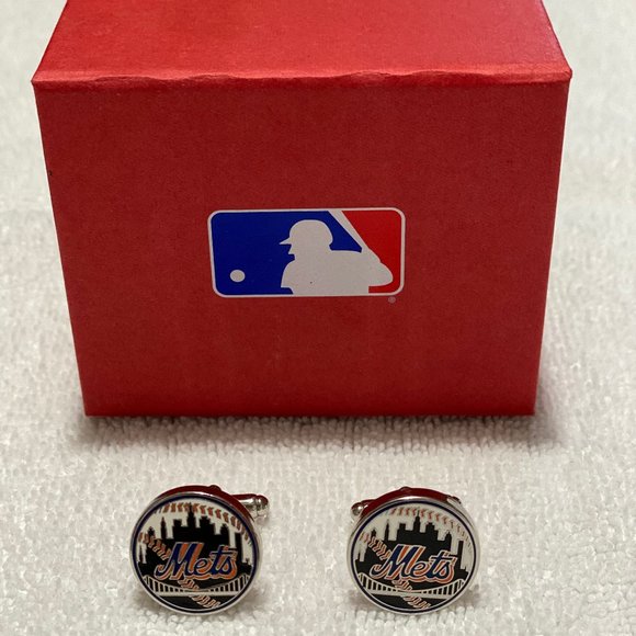 SOLD Men's New York Mets Royal Cufflinks - NIB - Picture 2 of 4